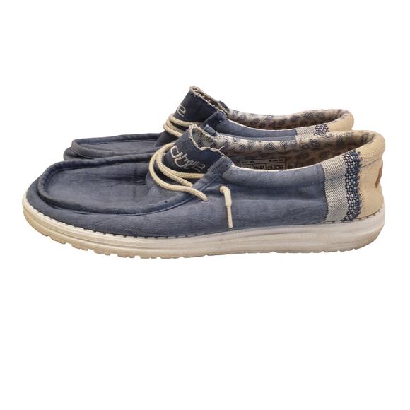 Hey Dude Mens Wally Linen Natural Collection Slip on Shoes Athletic Size 11 - Picture 3 of 10